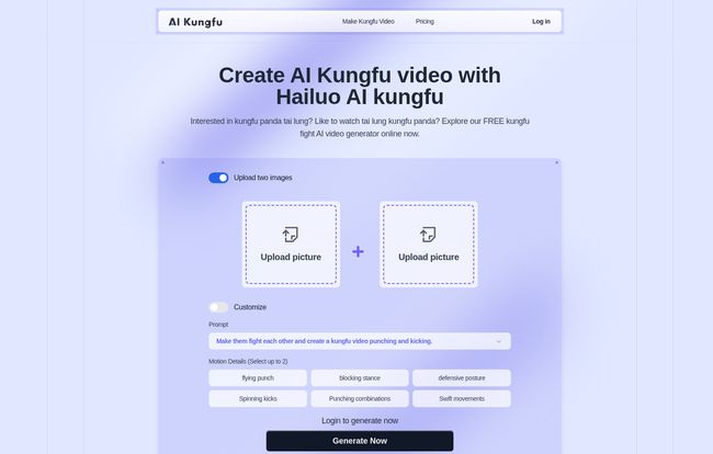 AI Kungfu Video Generator