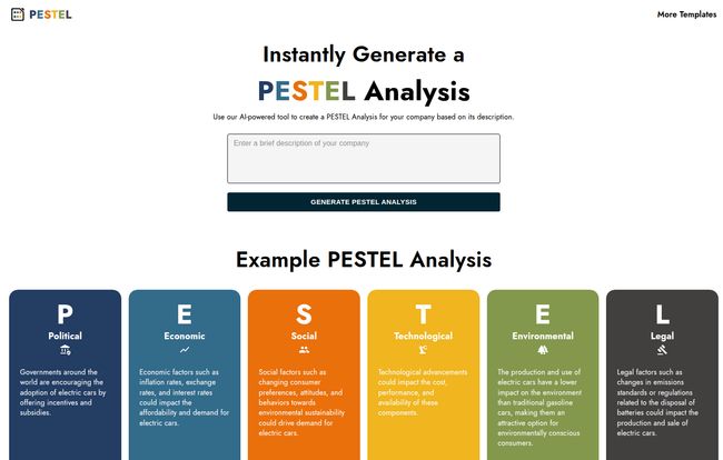 AI PESTEL Analysis Generator