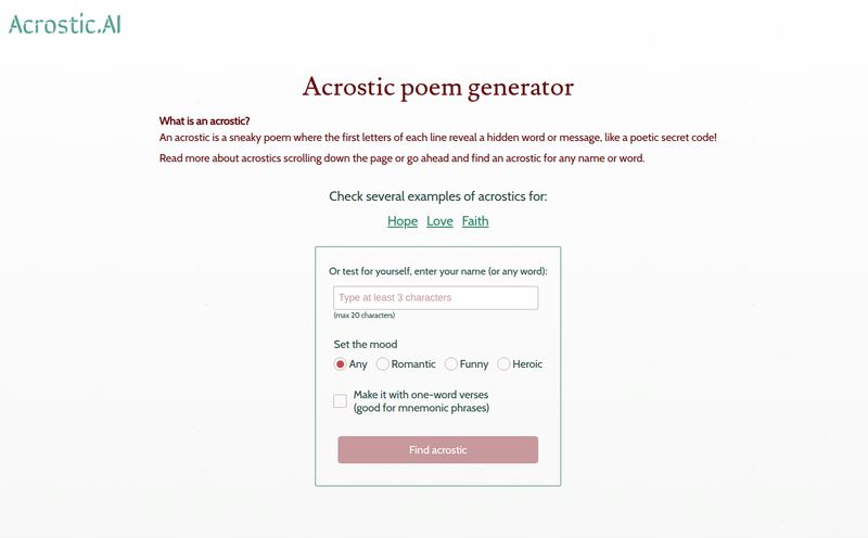 Acrostic AI