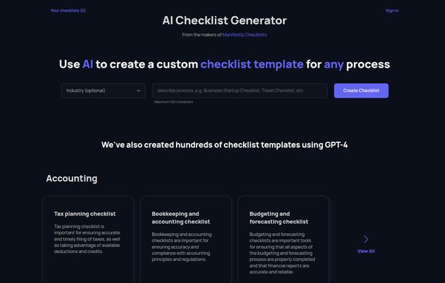 Checklist Generator