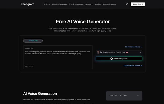Deepgram AI Voice Generator