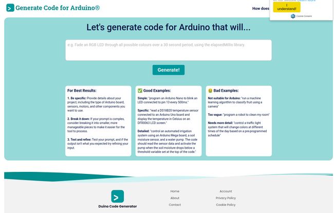 Duino Code Generator