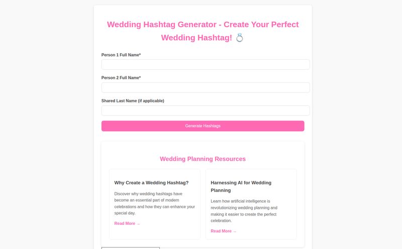 Free AI Wedding Hashtag Generator