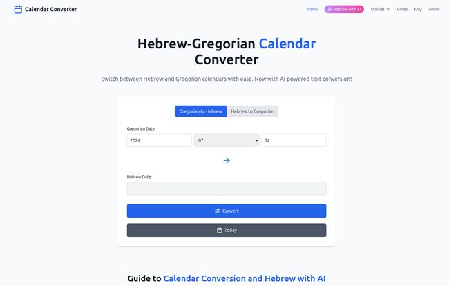 Hebrew Calendar Converter