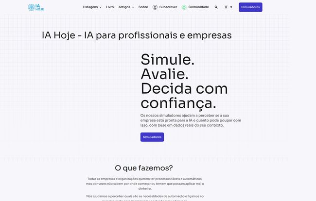 Inteligência Artificial Hoje