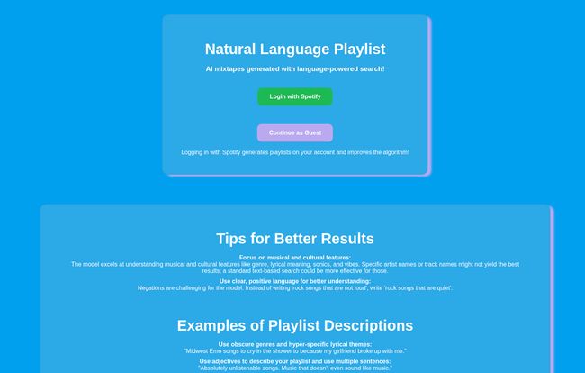 Natural Language Playlist