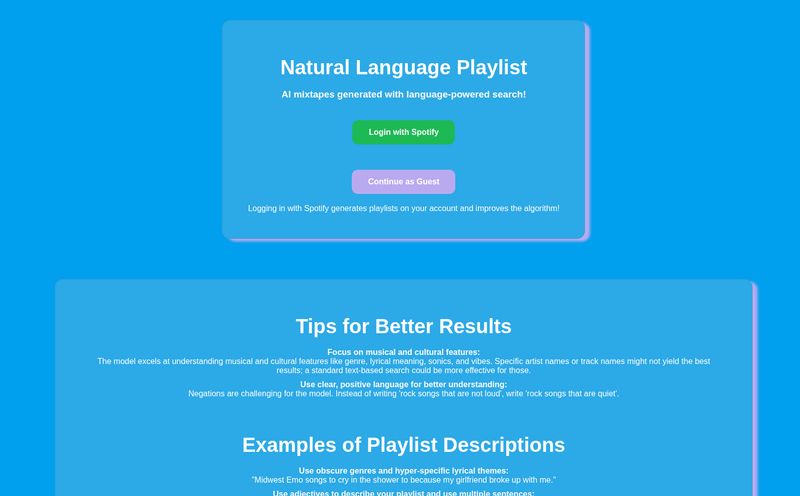 Natural Language Playlist