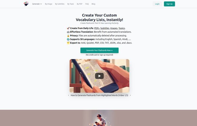 Personalized Vocab Flashcards