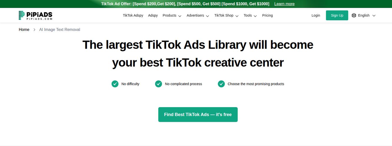 Pipiads AI Image Text Remover