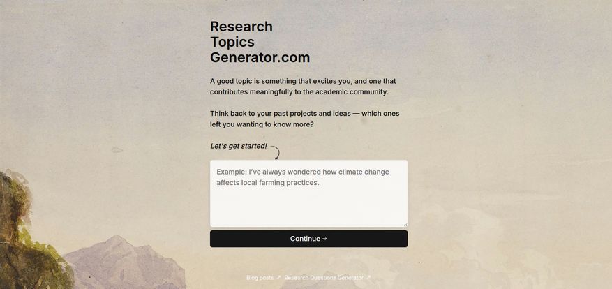 Research Topics Generator