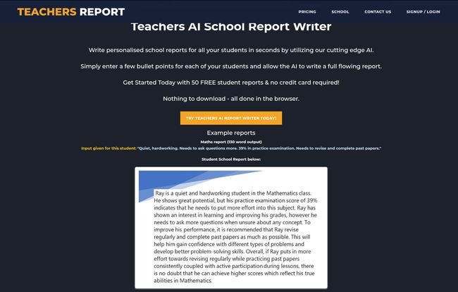 Teachers Report Writer