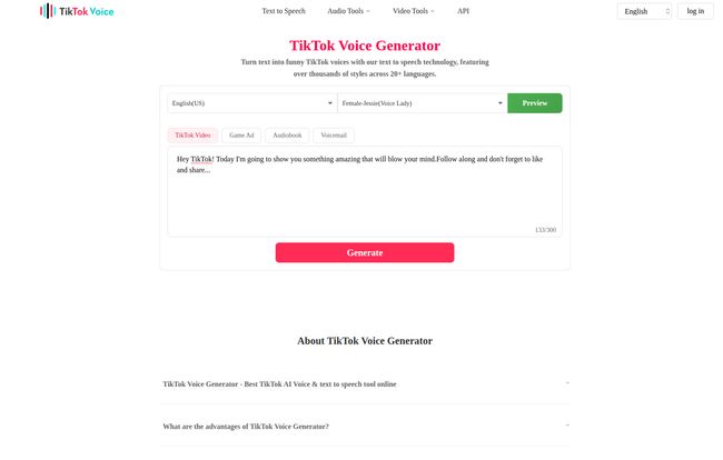 TikTok Voice Generator