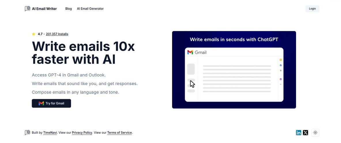 TimeNavi AI Email Writer