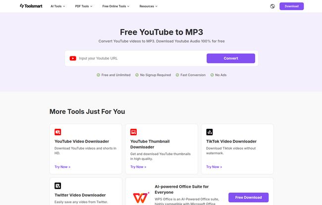Toolsmart YouTube to MP3 Converter
