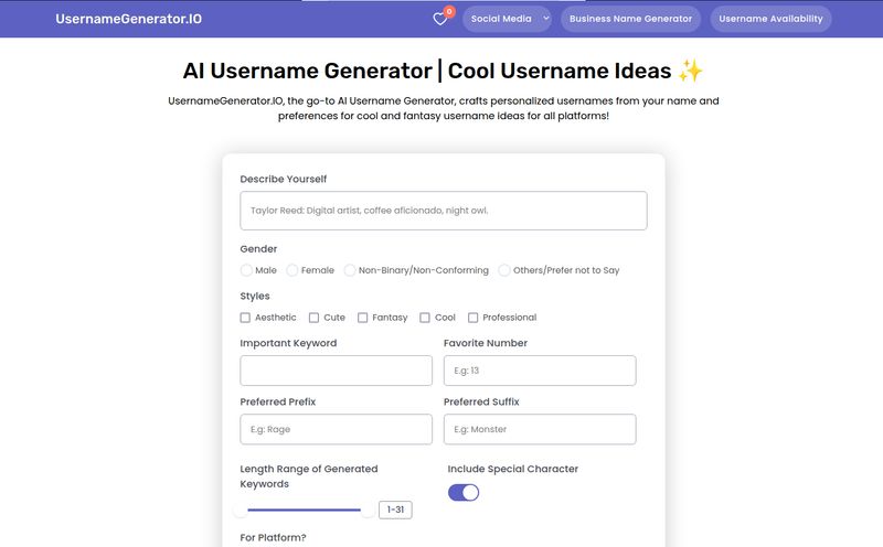 UsernameGenerator.IO