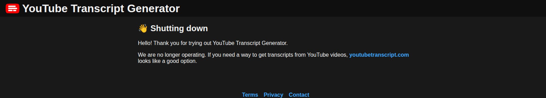 YouTube Transcript Generator
