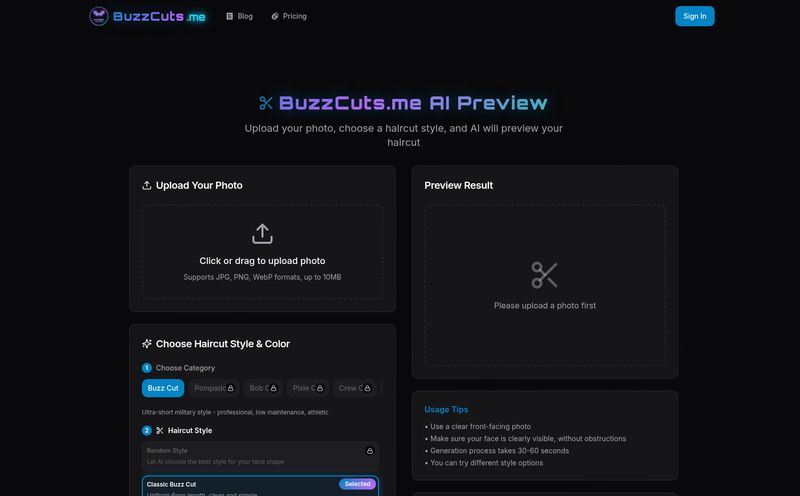 buzzcuts.me free forever hair style generator